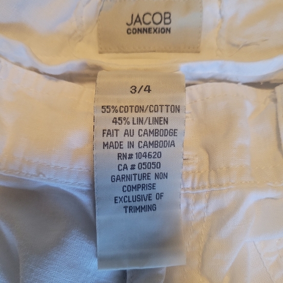 JACOB CONNEXION White Capri Pants with Leg Ties Size 3/4 - Picture 4 of 9